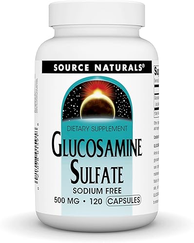 Source Naturals Sulfato de glucosamina, sin sodio 500 mg para apoyo articular - 120 Cápsulas
