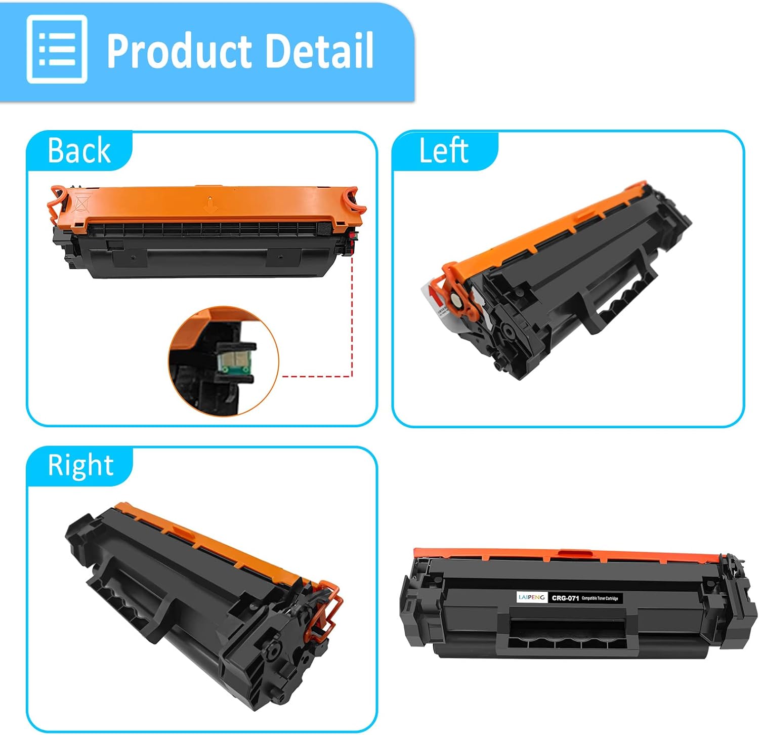 071H CRG071H Black Toner Cartridge Replacement for Canon 071 071H Toner for Canon Imageclass LBP122dw LBP122 LBP120 MF270 MF273dw MF272dw MF275dw Printer High Capacity (1-Pack)