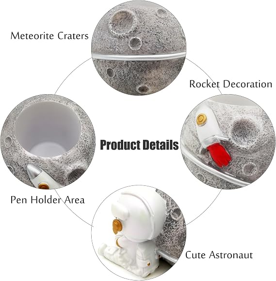 Cute Pencil Pen Holder Astronaut Pen Cup for Kids, Spaceman Pencil Organizer Desk Container for Office Home, Birthday Gift for Children Space Lovers