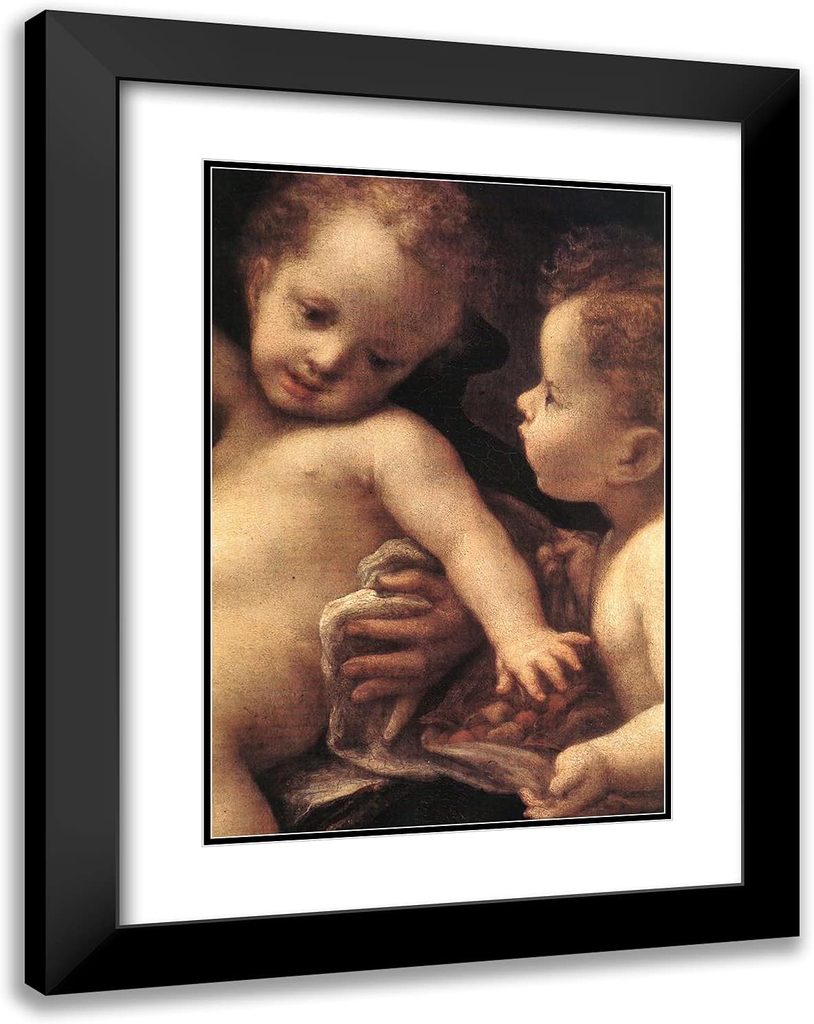 ArtDirect Correggio 19x24 Gold Ornate Framed Art Print with Double Matting Titled: Virgin and Child with an Angell, Detail