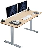 Vista 64 de VIVO DESK-KIT-1B7N-36 - Escritorio eléctrico de pie rústico de 71 x 36 pulgadas, ajuste de altura de memoria, serie 1B, marco negro con parte
