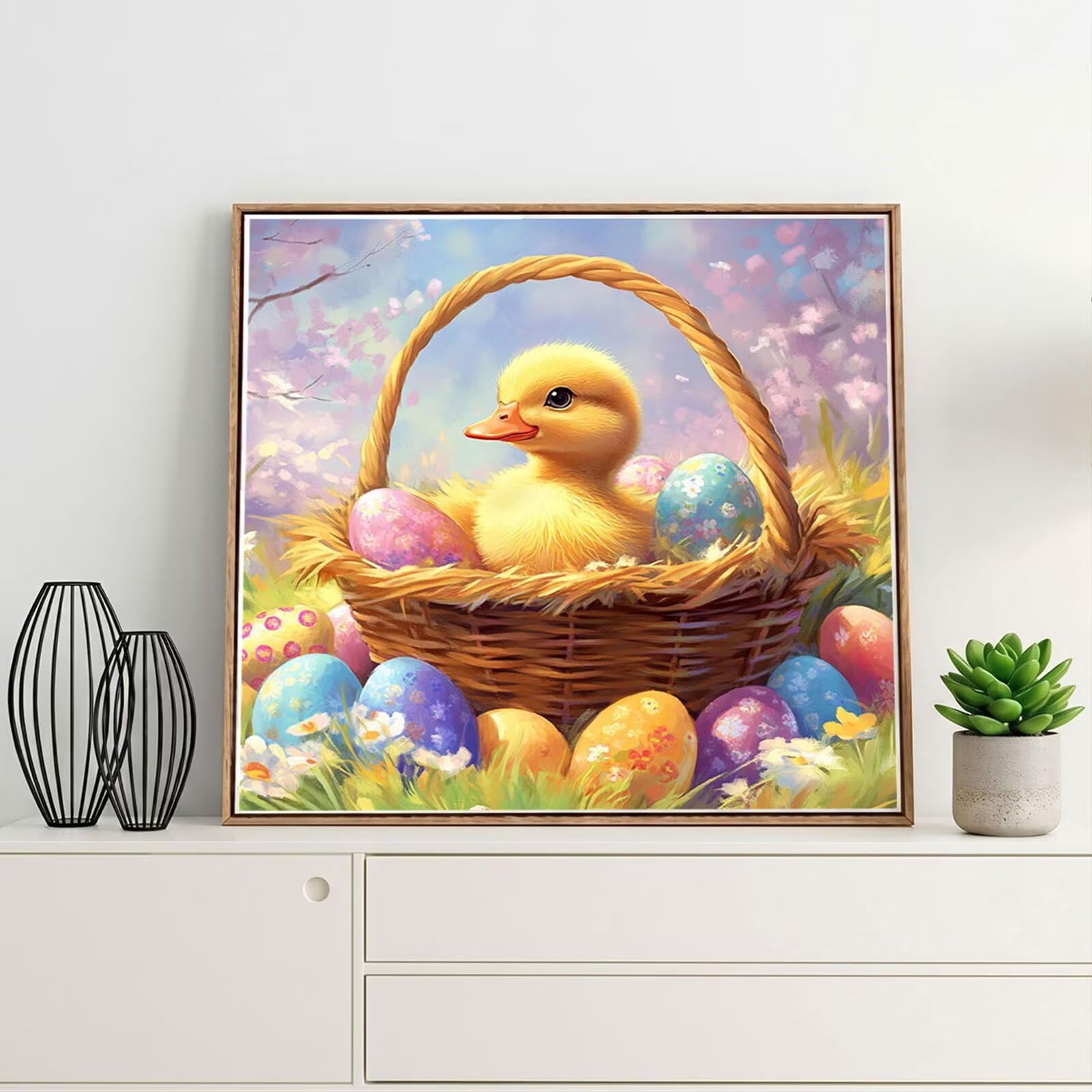 Broderie Diamant Kit Complet 5D, Pâques Diamond Painting Adulte Plein Foret, Peinture Diamant pour Adulte Enfant Débutant, Loisirs Créatifs de Détente et Décoration Maison, Animal 70x70cm FX#440