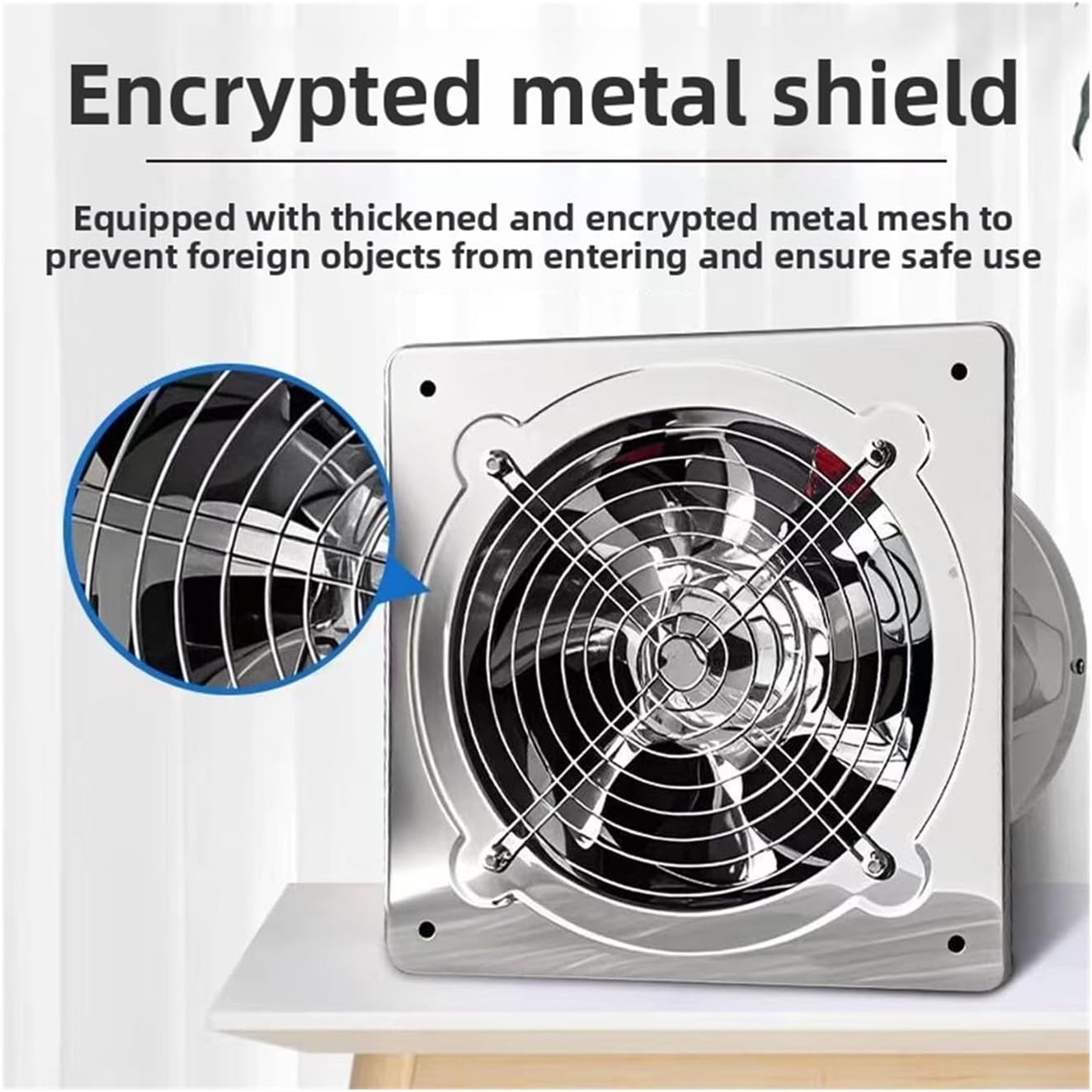 Exhaust Fan, Exhaust Fan Kitchen Oil Fume Bathroom Stainless Steel Ventilation Industry Range Hood for Greenhouse, Basement(10 inch D)