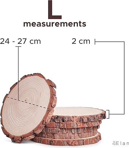 Miniatura 2 de Elan Rebanada de madera de 5.5 a 6 pulgadas de diámetro, 18 piezas, rebanadas de madera natural para manualidades, rebanadas de madera natural,