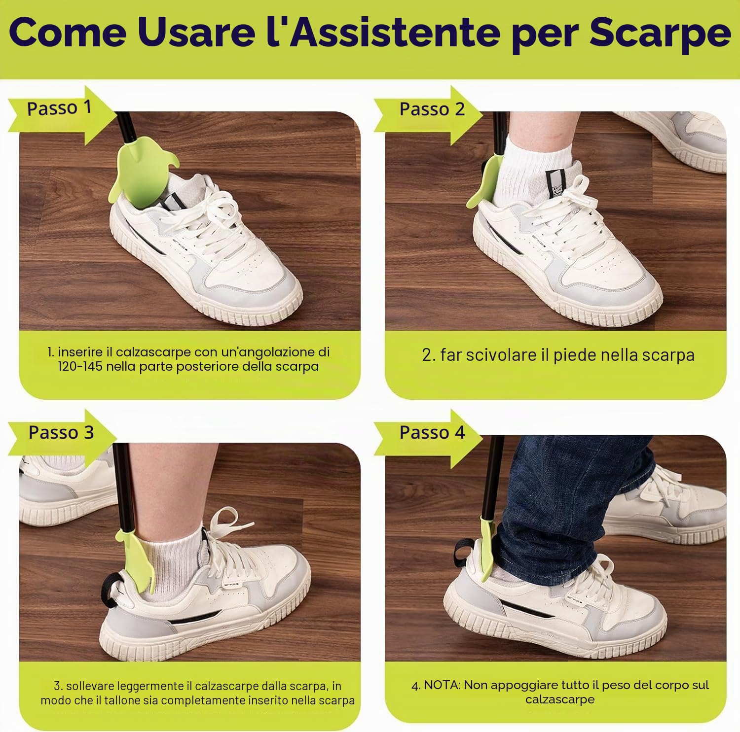 Aiuto estraibile per calze a compressione e calze – Calzascarpe multifunzione retrattile – Assistente allungabile per anziani e disabili.