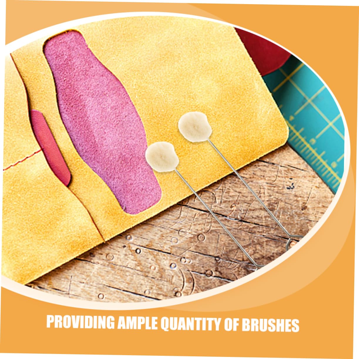 LIFKOME 40pcs Wool Dauber Brush Handle Applicator for Leather Dyeing Crafts and Cleaning Versatile Wool Brush for Efficient Application and Easy Cleaning