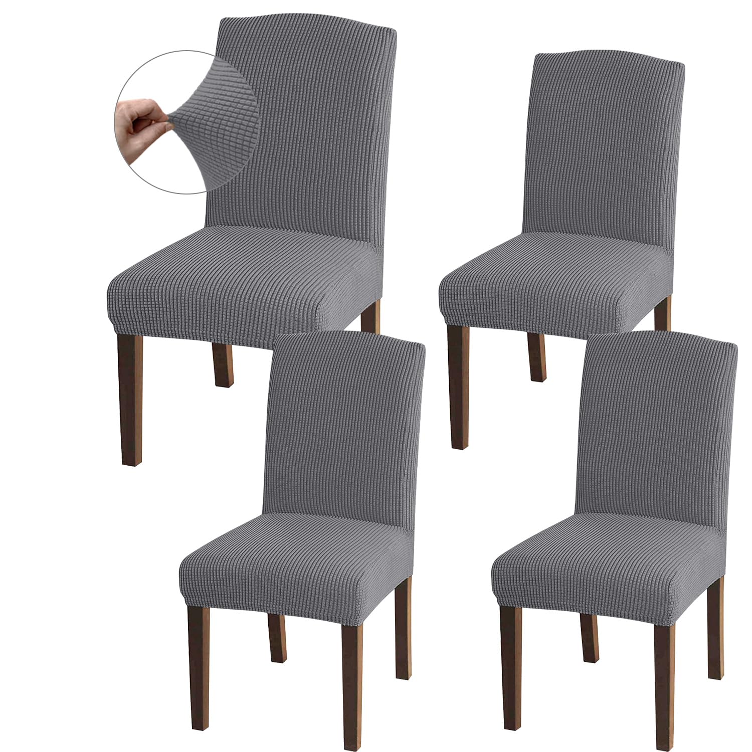 Granbest Hohe Dehnung Stuhlhussen, Universelle Passform Jacquard Esszimmerstühle Bezüge, Abnehmbare Stuhl Protektors für Esszimmer, Küche, Restaurant und Hotel