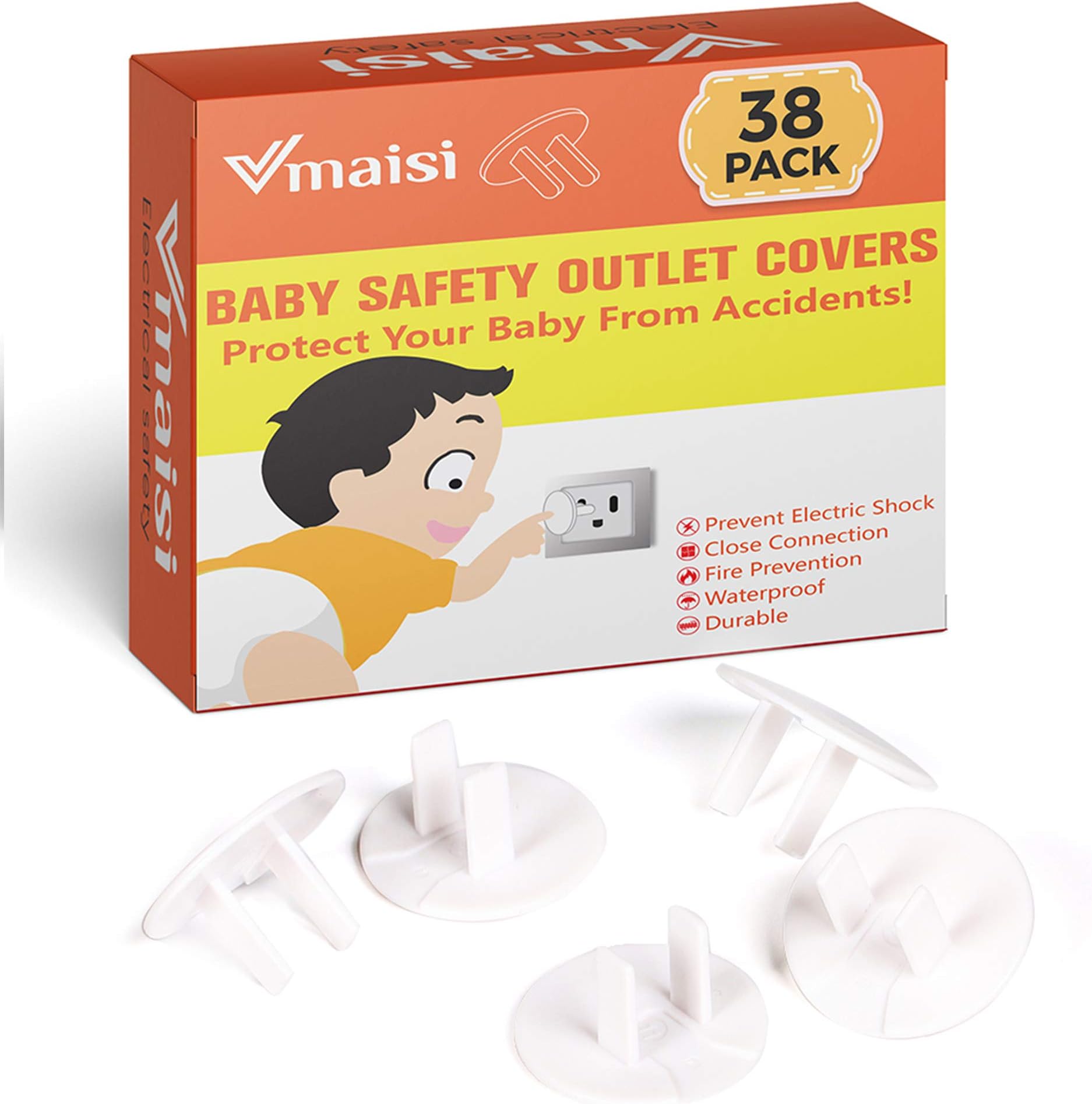 Outlet Plugs Covers (40 Pack) Clear Child Baby Proof