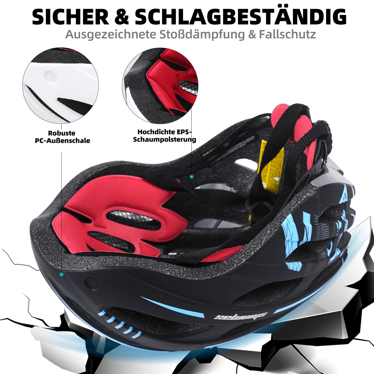 KINGLEAD Fahrradhelm für Herren & Damen - Fahrradhelm mit Magnetischem Brille und USB-Aufladung LED Licht, Leichte Verstellbare Stylisch Radfahren Mountainbike Helm,57-62 cm