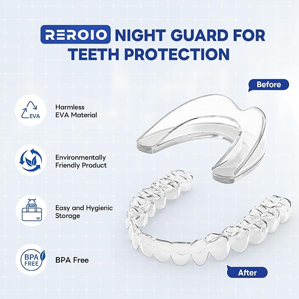 Mouth guard for Grinding Teeth, Comfortable Night Guard for Grinding Teeth, Perfect fit Anti Grinding Mouthguard for Adults, Mouth Guard for Sleeping with 2 Size Available - 4