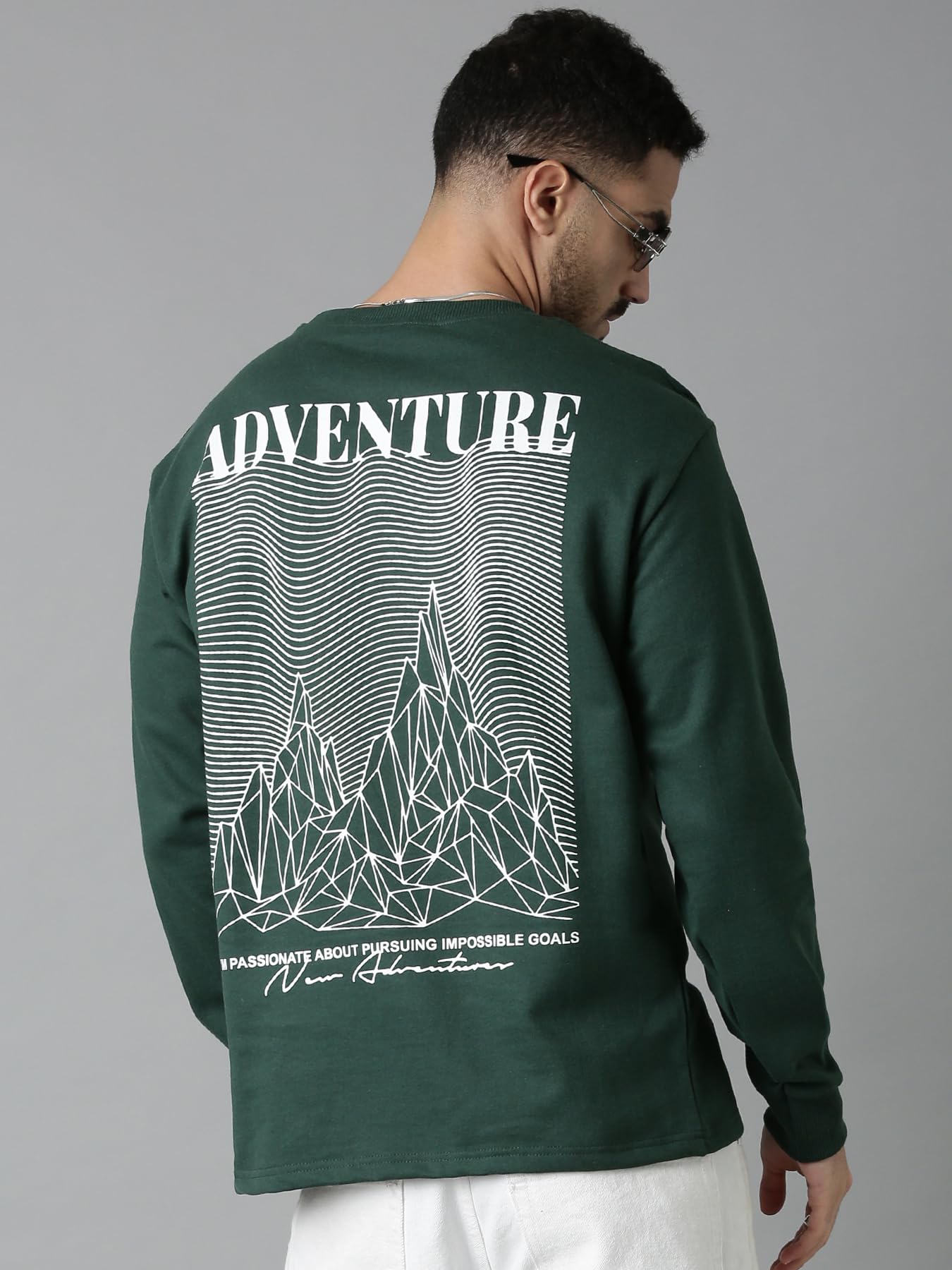 Men's Stylish Round Neck Printed Full Sleeve Sweatshirt (Green)-image-37