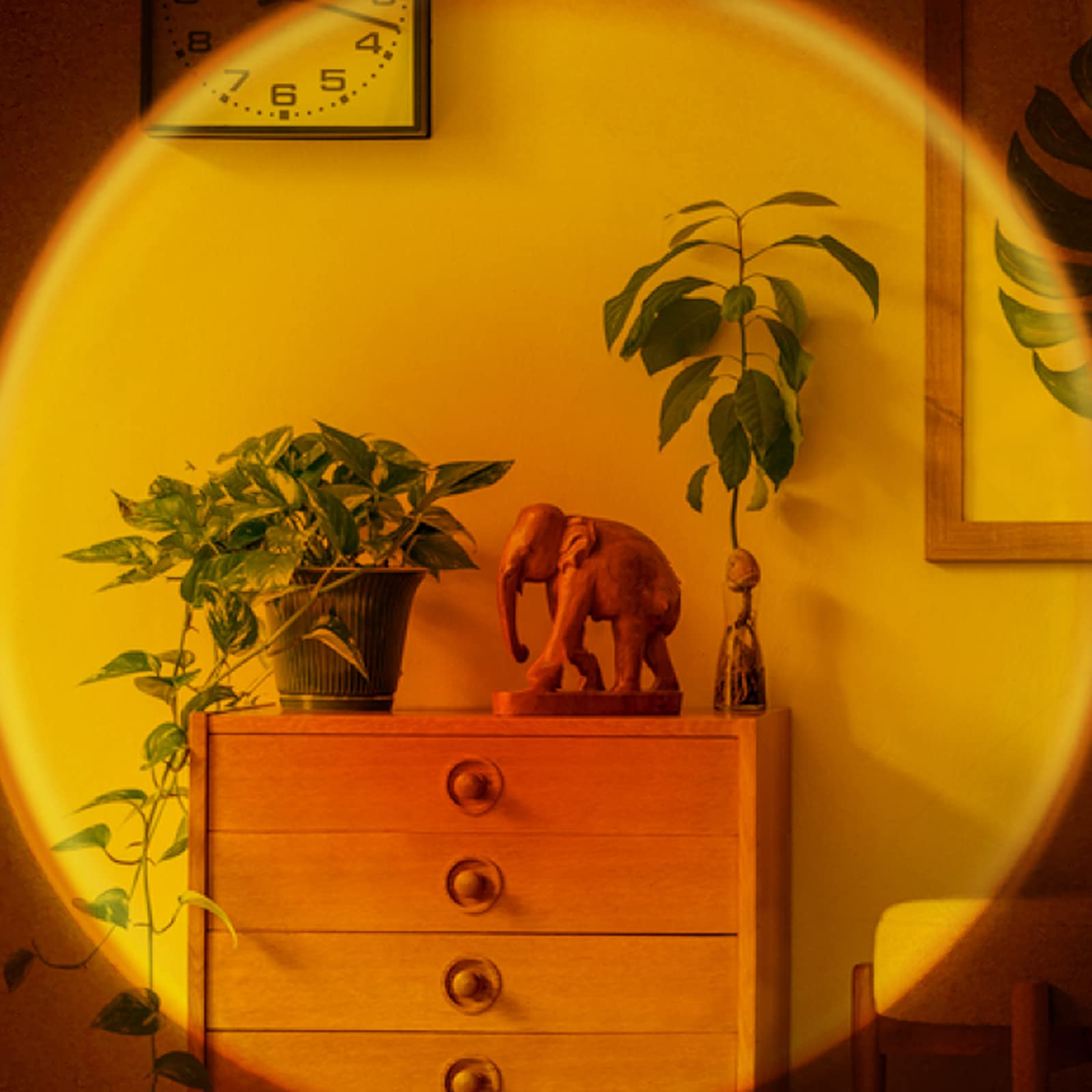 Lámpara de proyección de puesta de sol Proyector LED Luz Lámpara de proyección romántica, soporte de piso moderno, decoración de fotografía (rojo atardecer)