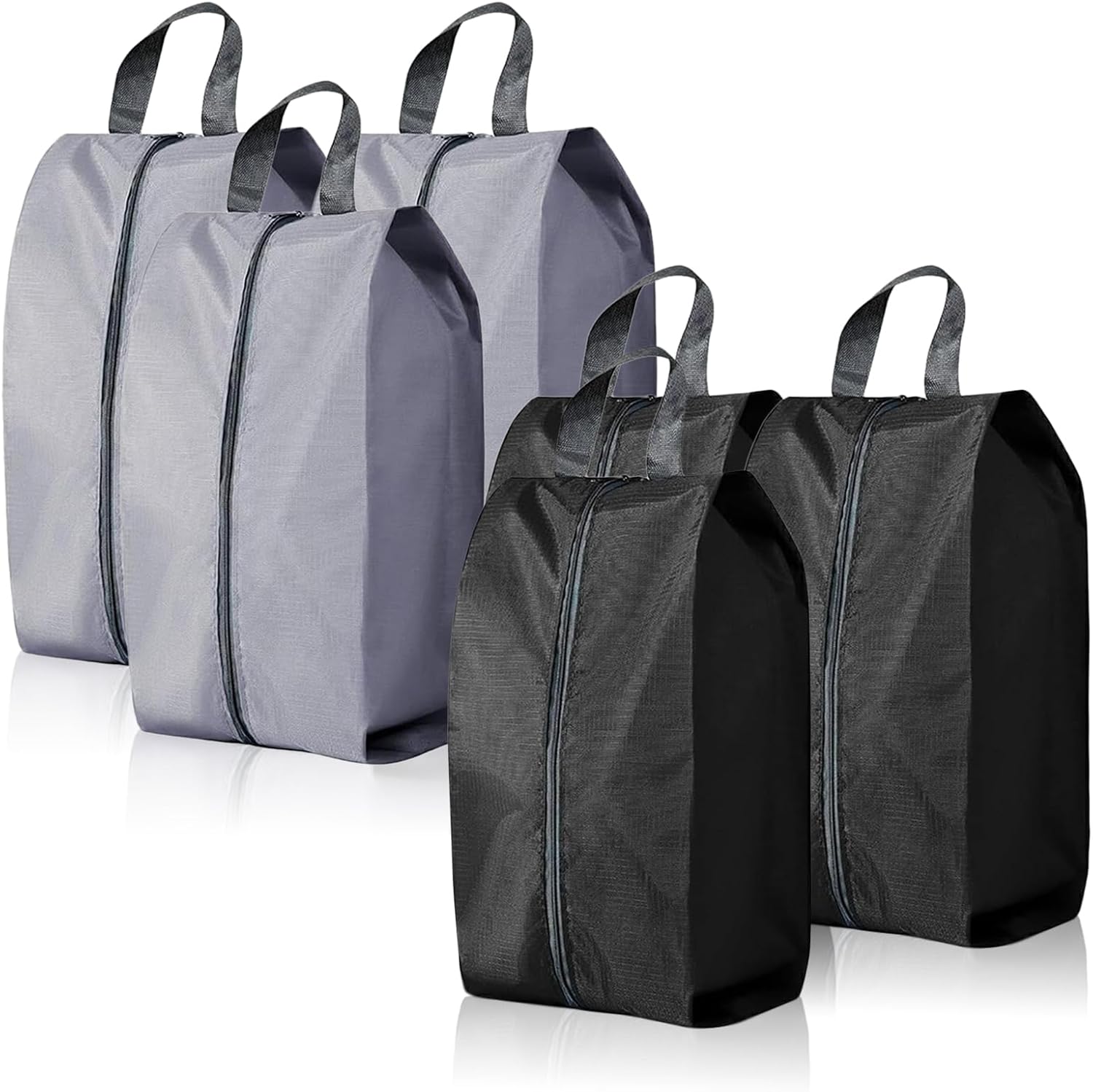 6 Pcs Shoe Bags for Travel, Portable Nylon Shoe Bag Waterproof Dust Proof Shoes Storage Bags Unisex Shoe Pouch for Daily and Travel Use (Black, Grey) 6 Pcs Shoe Bags for Travel, Portable Nylon Shoe Bag Waterproof Dust Proof Shoes Storage Bags Unisex Shoe Pouch for Daily and Travel Use (Black, Grey)