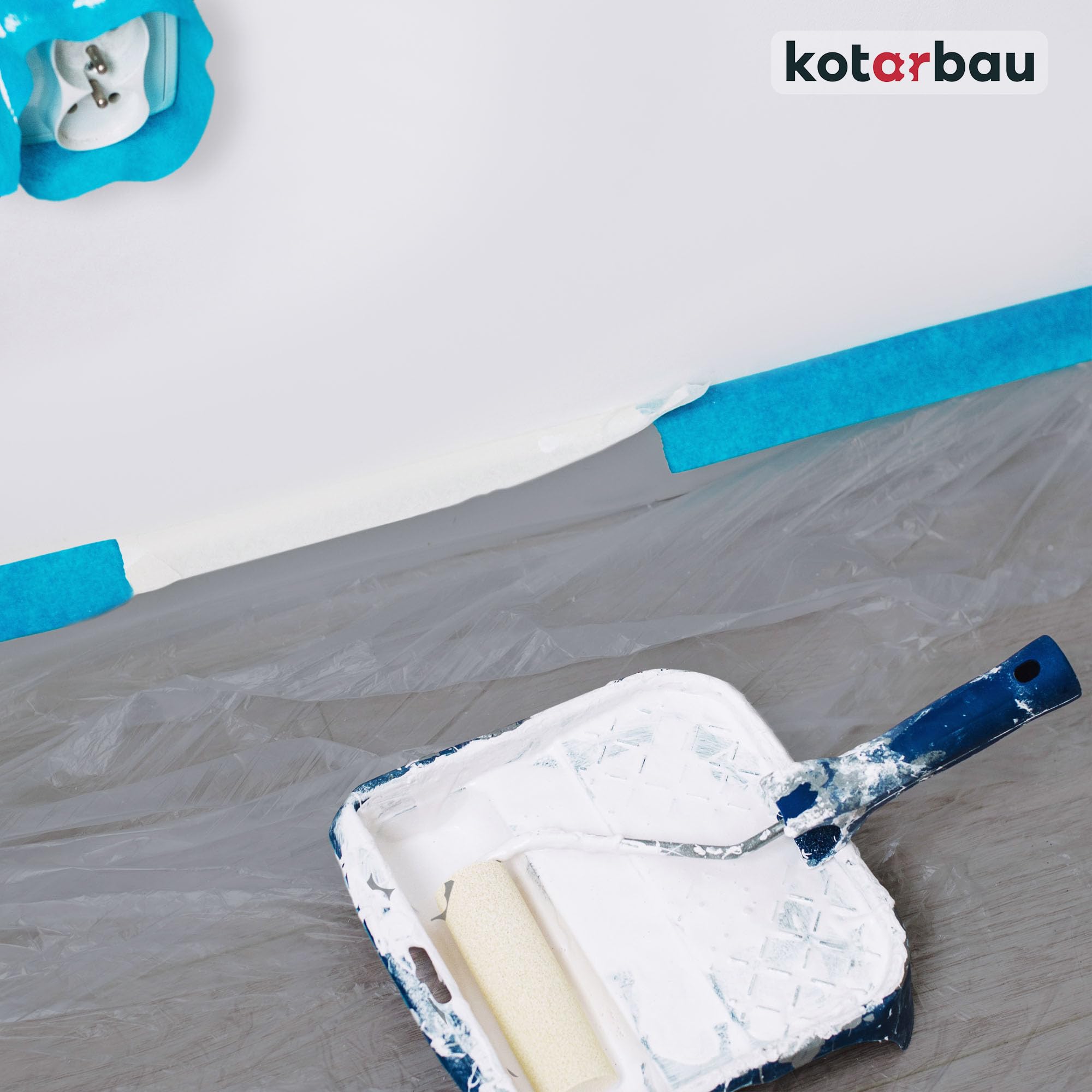KOTARBAU® 50er Set Malerfolie - Abdeckfolie - 4 x 5 m - Malervlies - Abdeckplane - Robust - Bauschutzfolie - Grau - Dicke Malerfolie