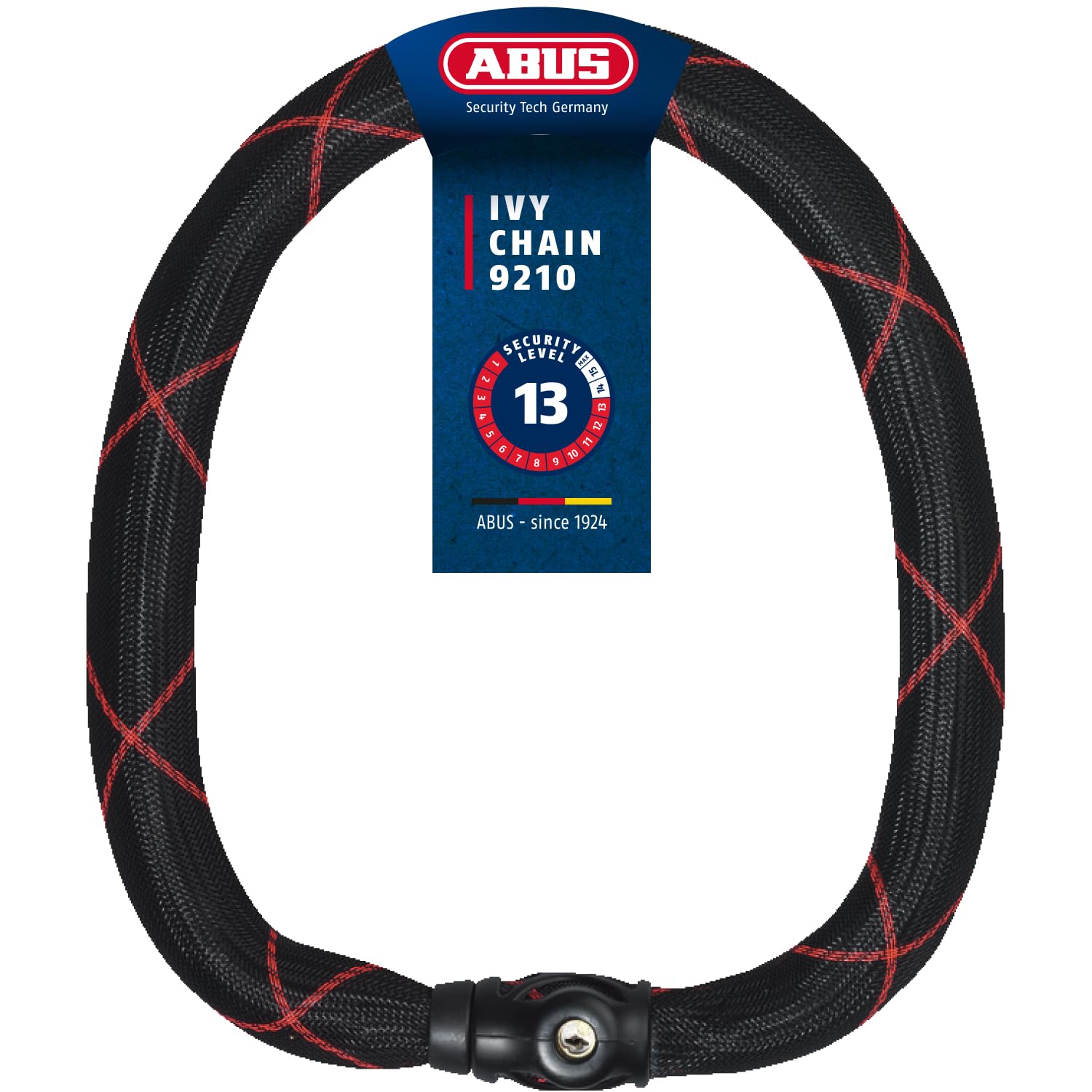 ABUS Lucchetto a catena Ivy Chain 9210 - lucchetto per bicicletta in acciaio temprato - catena spessa 10 mm - livello di sicurezza 13