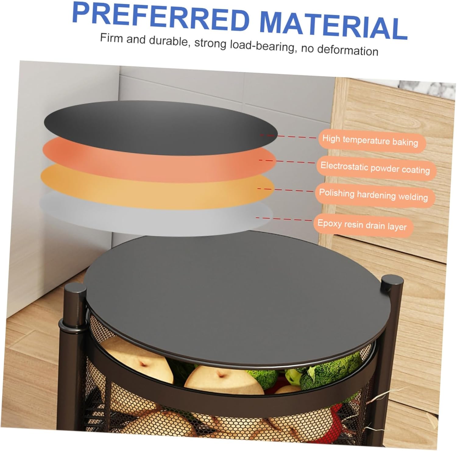 Cabilock Rotating Storage Rack Book Rack & Multifunctional Commodity Shelf for Kitchen Fruits and Vegetables Movable Organizer for Home Use