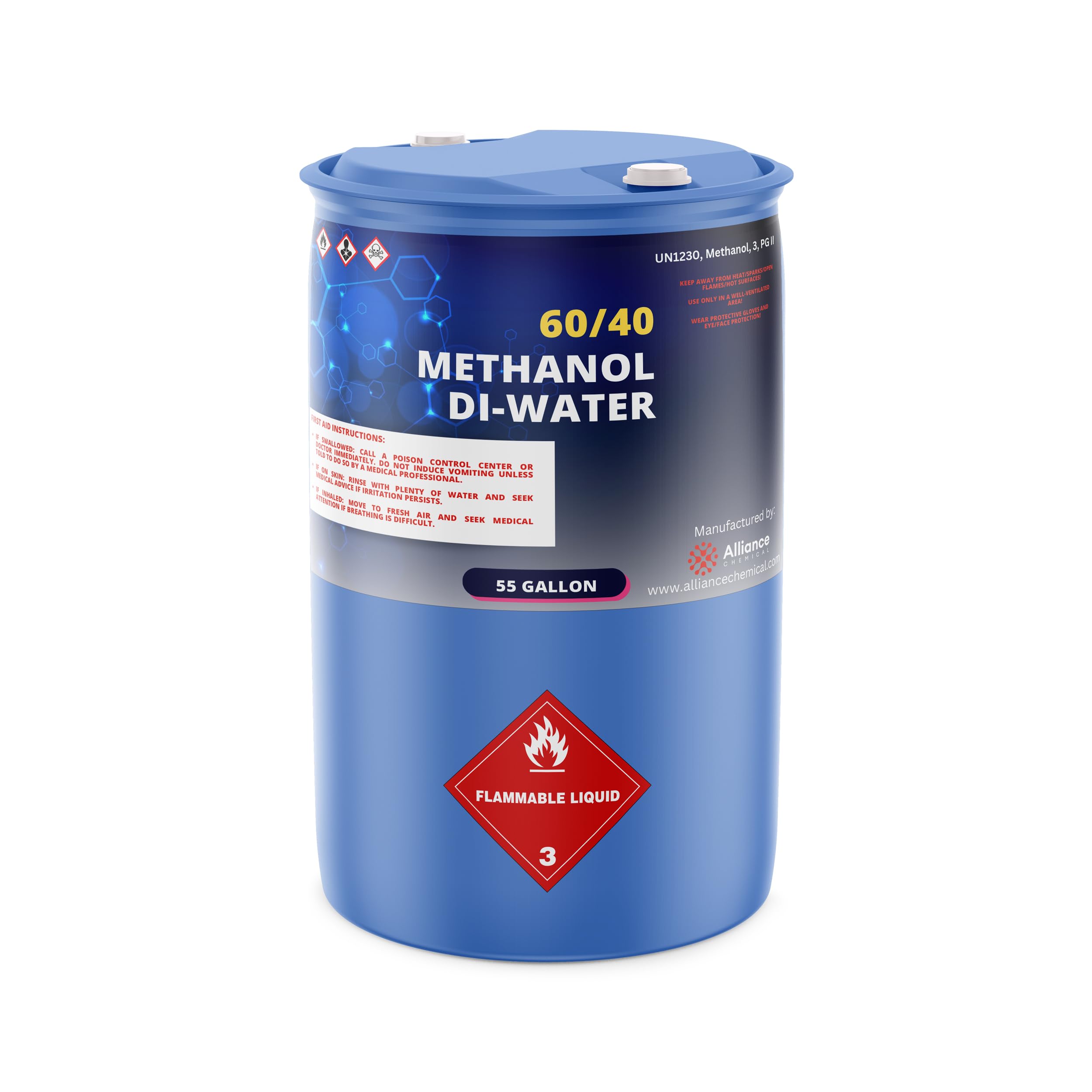 60/40 Methanol/DI Water Solution - 55 Gallon Drum