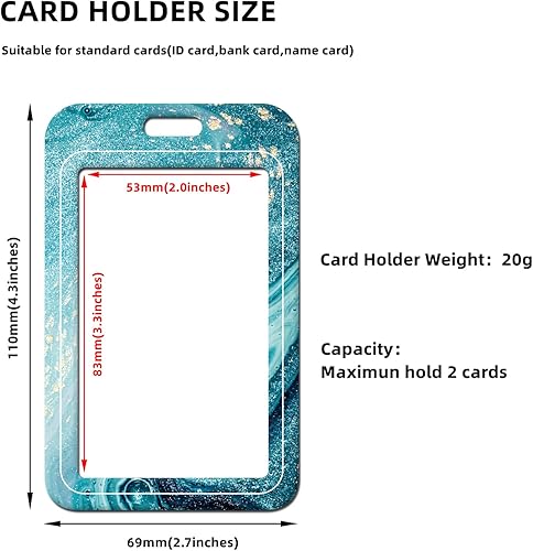 Miniatura 2 de Portatarjetas retráctil con clip de carrete de mosquetón, soporte vertical para tarjetas de identificación con llavero, 1 paquete lindo y moderno