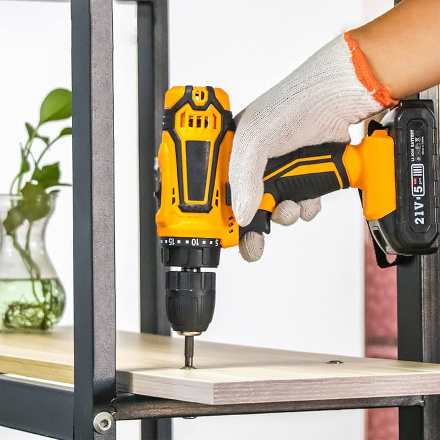 Amazon.com: Juego de taladro inalámbrico de 21 V con batería y cargador, 1350 r/min, velocidad variable de 25 Nm, taladro eléctrico para perforar madera metal mejoras para el hogar : Herramientas y