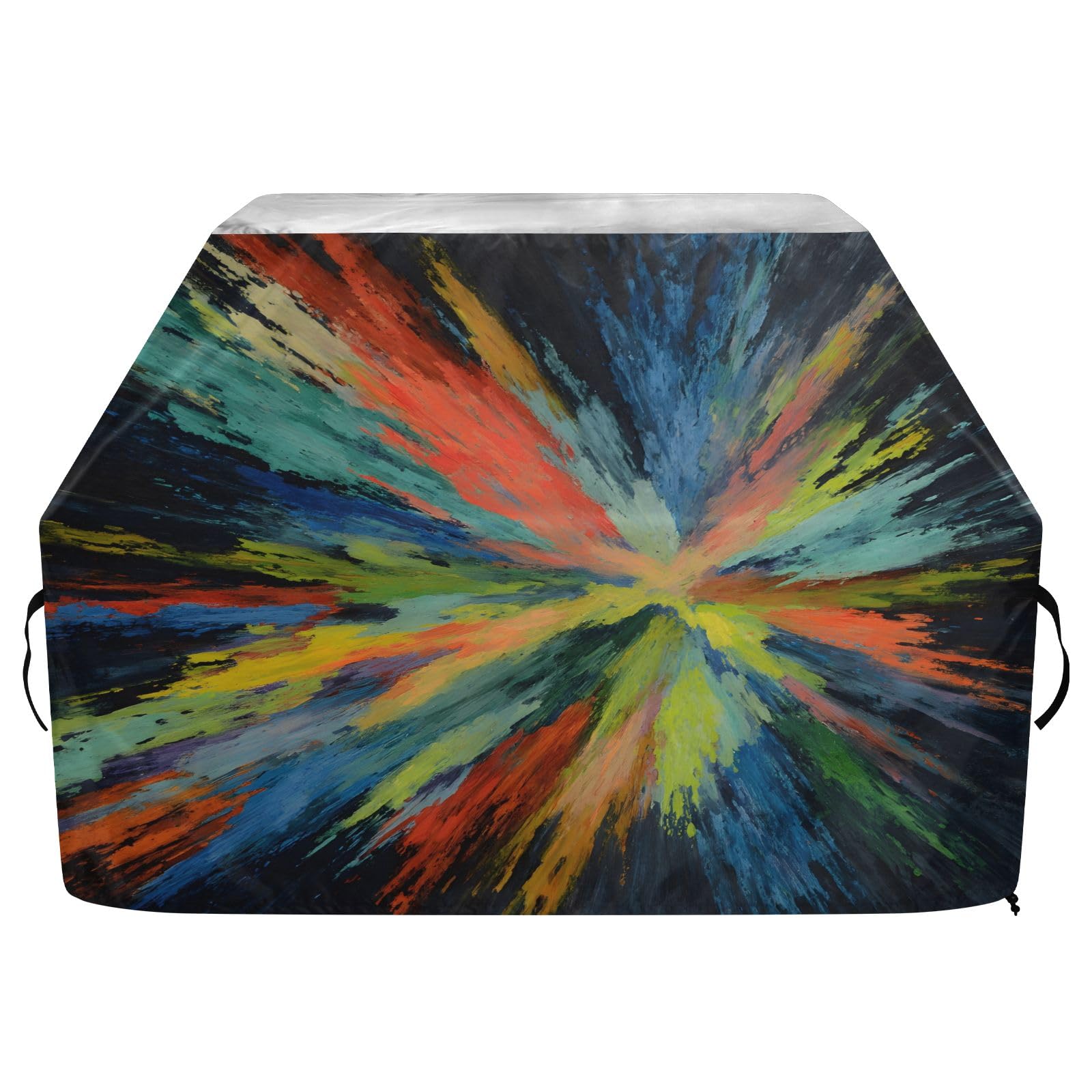 Grillabdeckung für den Außenbereich, hochwertig, strapazierfähig, wasserdicht, reißfest, witterungsbeständig, UV-beständig, 165,1 cm, abstrakte Farben