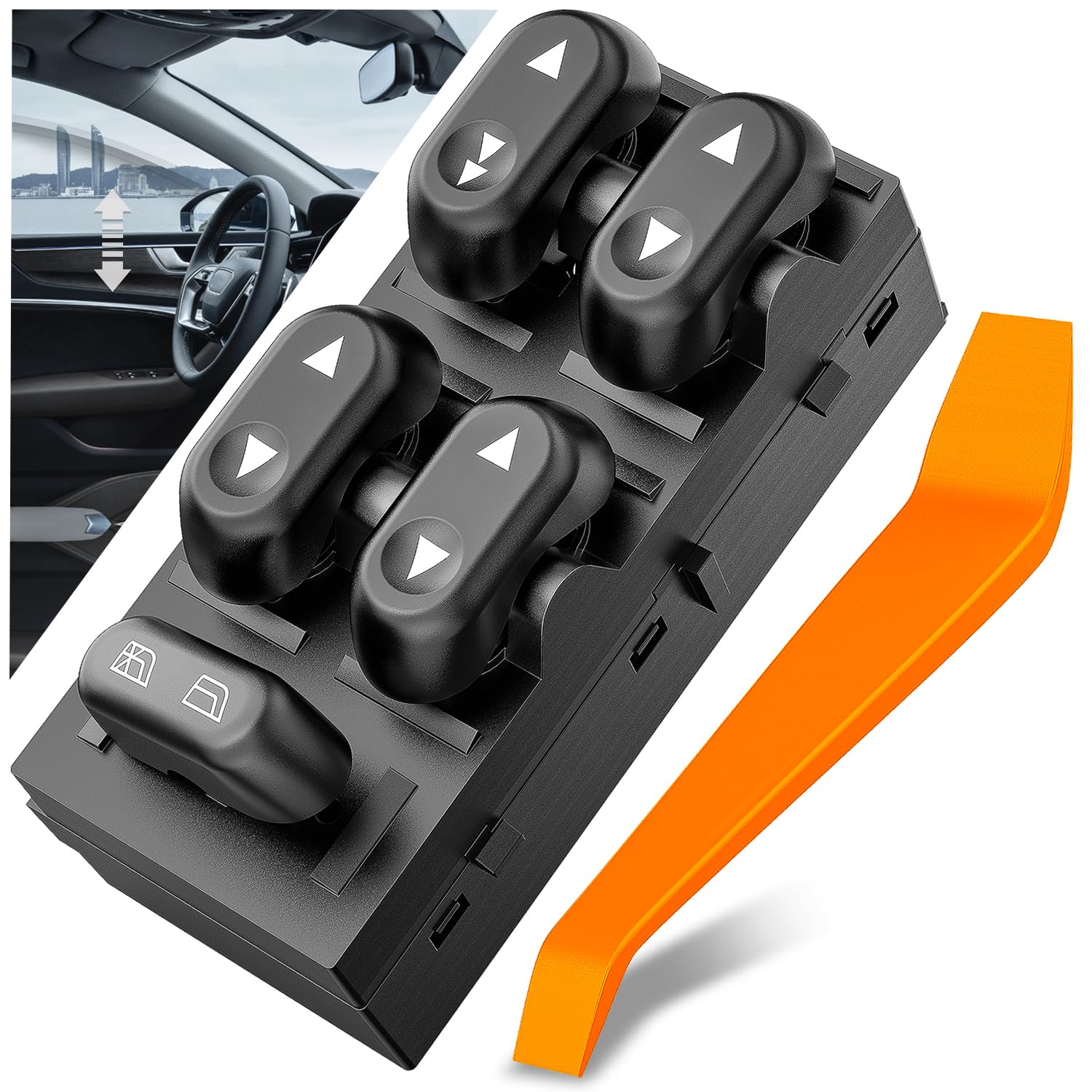 Interruttore Alzacristallo Elettrico Lato Guida Per Ford F-150, Crown Victoria, Expedition, Grand Marquis