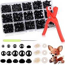 567Pcs Safety Eyes and Noses for Crocheting,1Pack Safety Eye Tool ,5 Size Safety Eyes & 6 Type Safety Noses with 300Pcs Washers,Safety Eye Set for Amigurumi,Stuffed Animals Safety Eyes