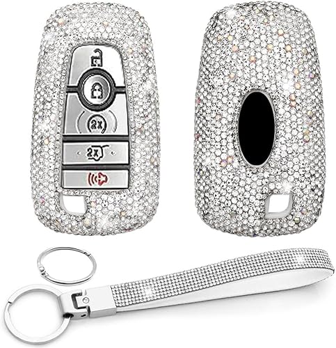 Funda para llavero compatible con Ford Explorer Edge Mustang Fusion Escape F150 F250 F350 F450 F550 (plateado, modelo A)