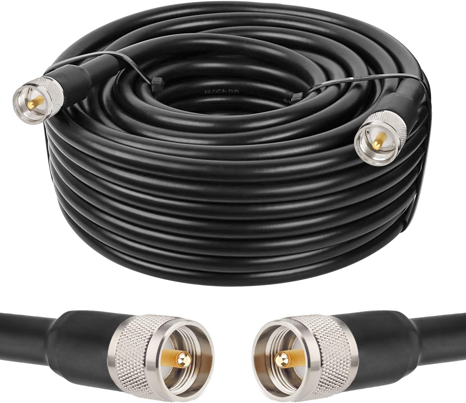 50ft KMR400 PL259 Male to Male Coaxial Cable - Low Loss UHF Cable for HAM Radio, VHF Radio, SWR Meter, Antenna Analyzer