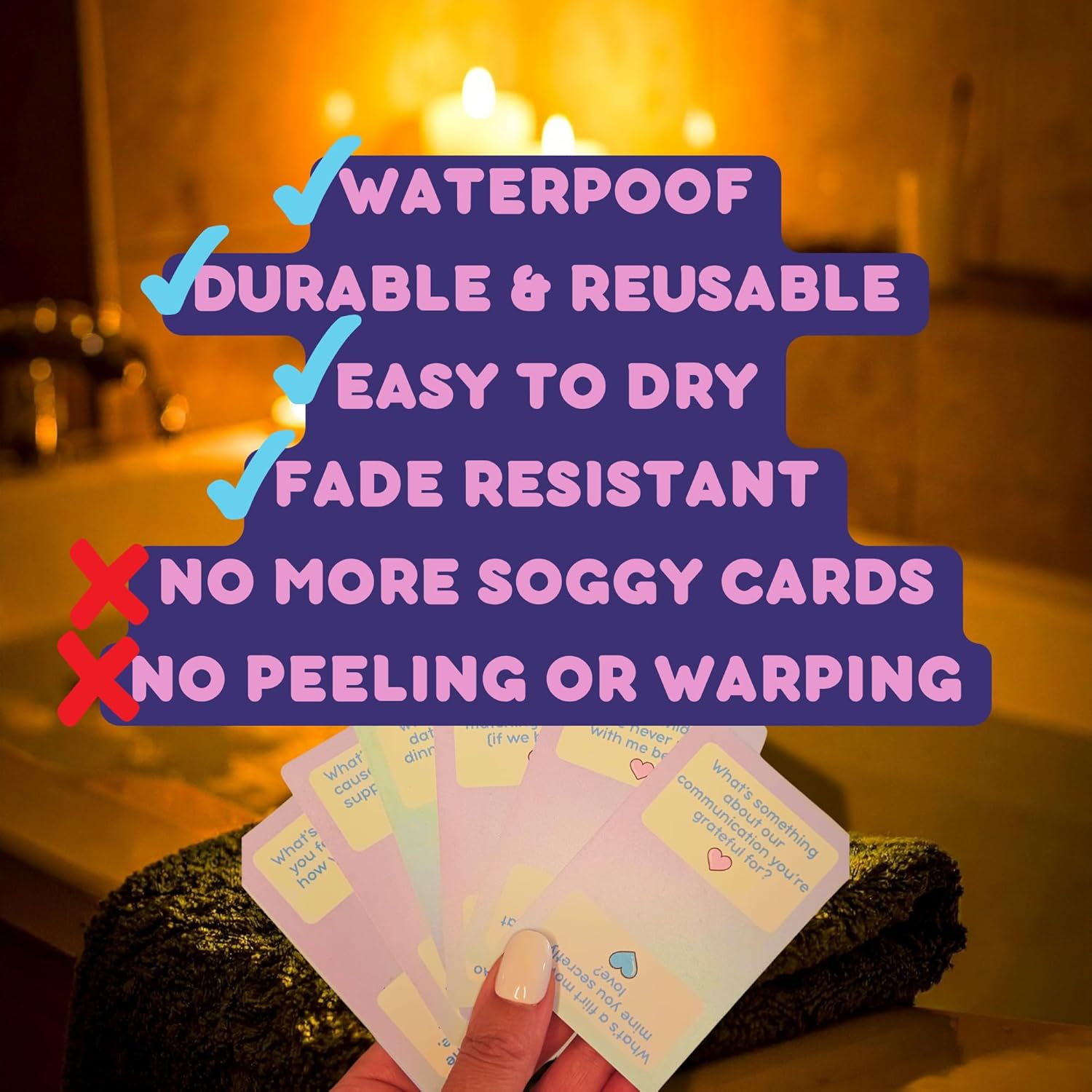 Couples Card Game – 192 Waterproof Date Night Conversation Starters for Couples | Romantic, Flirty & Fun Gift
