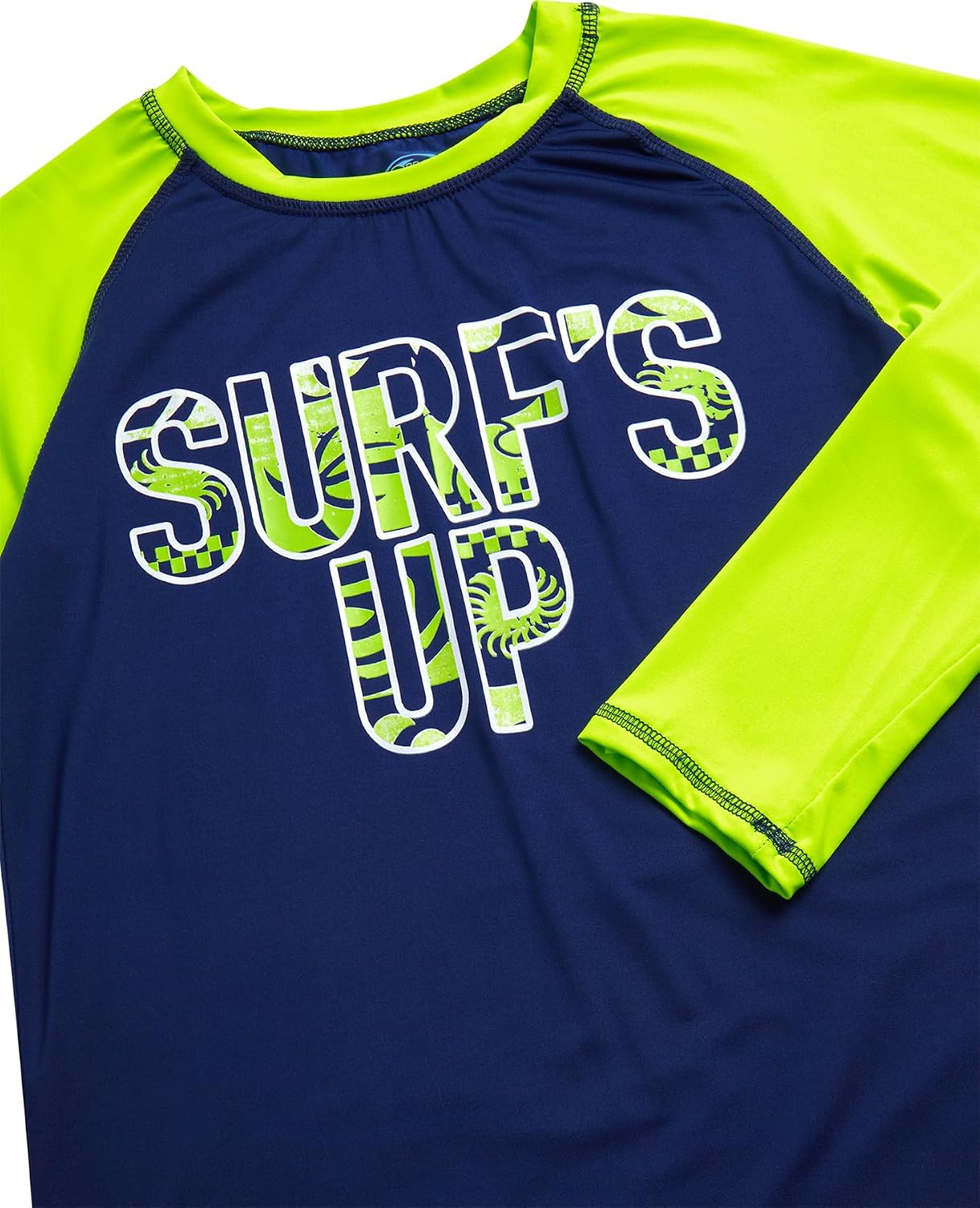 Quad Seven Boys 2-Piece Rash Guard Swimsuit Set Short-Sleeve (Sizes 5-12)