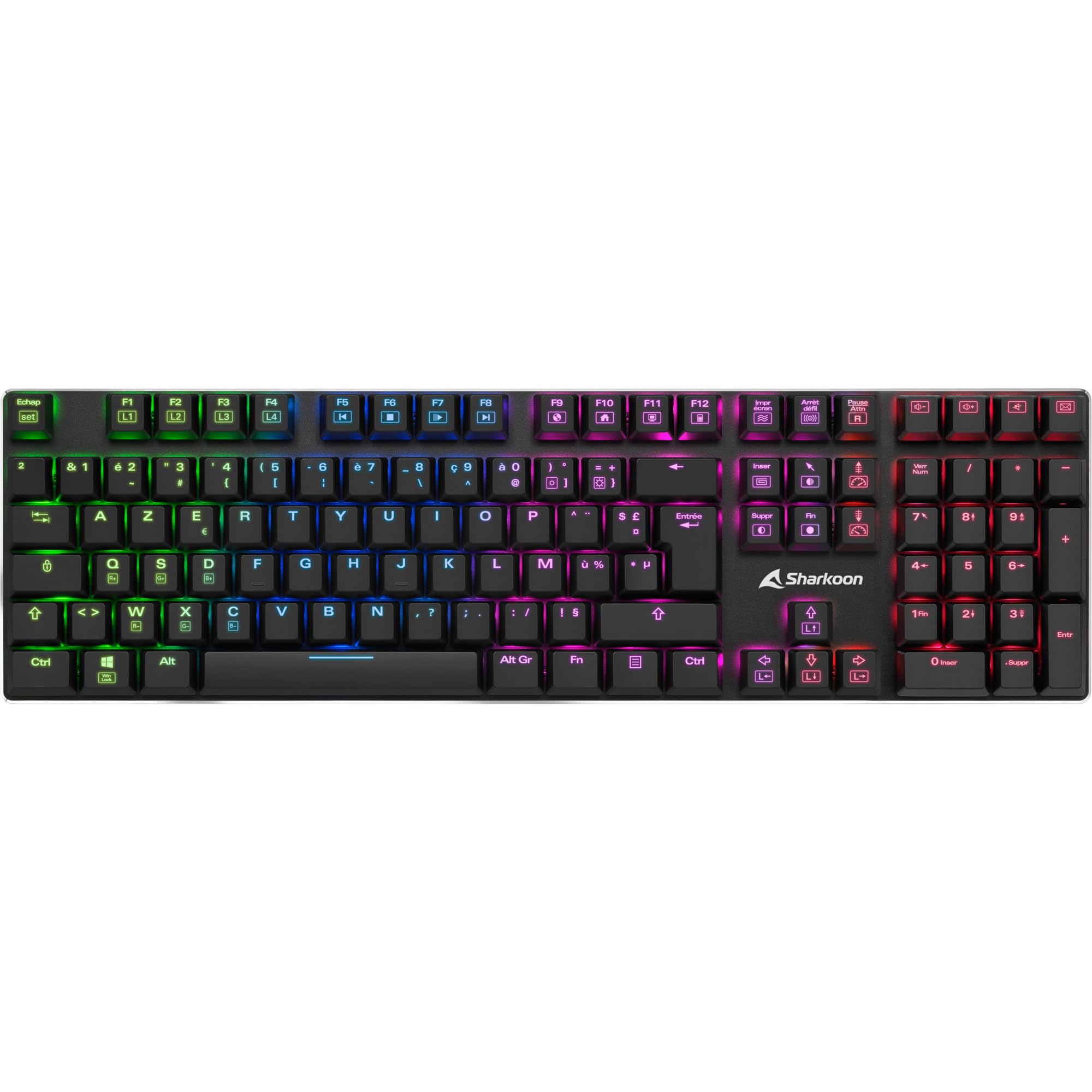 Clavier Mécanique Sharkoon Purewriter TKL - Low Profile - Switchs Bleus - QWERTZ
