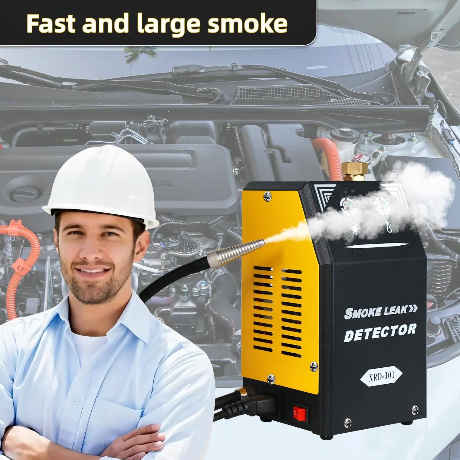 Machine à fumée automobile avec pompe à air intégrée, machine à fumée 12 V CC, détecteur de fuite de fumée pour voitures, motos, camions, bateaux, quads