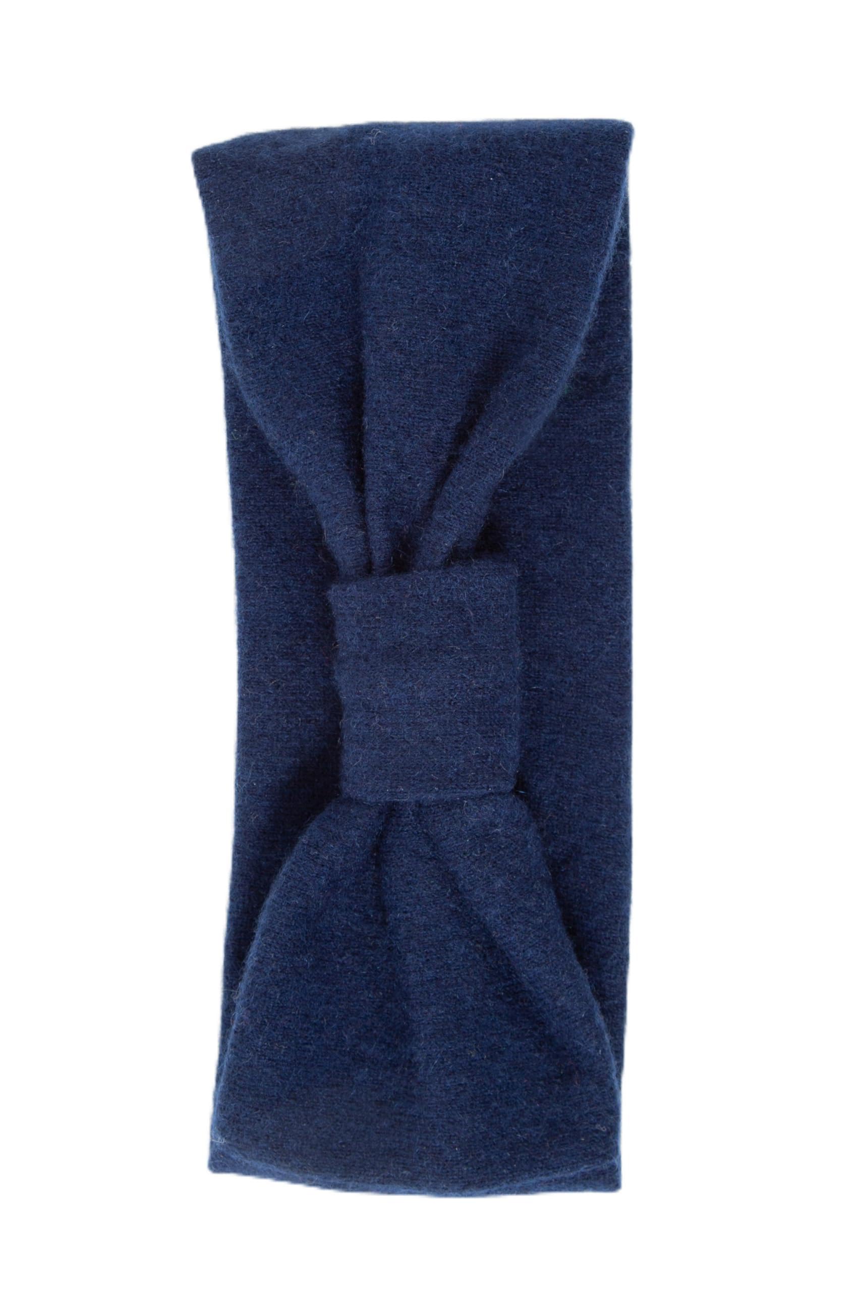 Turtle Doves Women's Navy 100% Recycled Cashmere Headband (Navy)