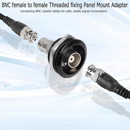 Miniatura 3 de QIANRENON Adaptador circular de fijación roscada BNC hembra a hembra Conector de montaje en panel BNC Toma de módulo de vigilancia BNC, 75 ohmios,