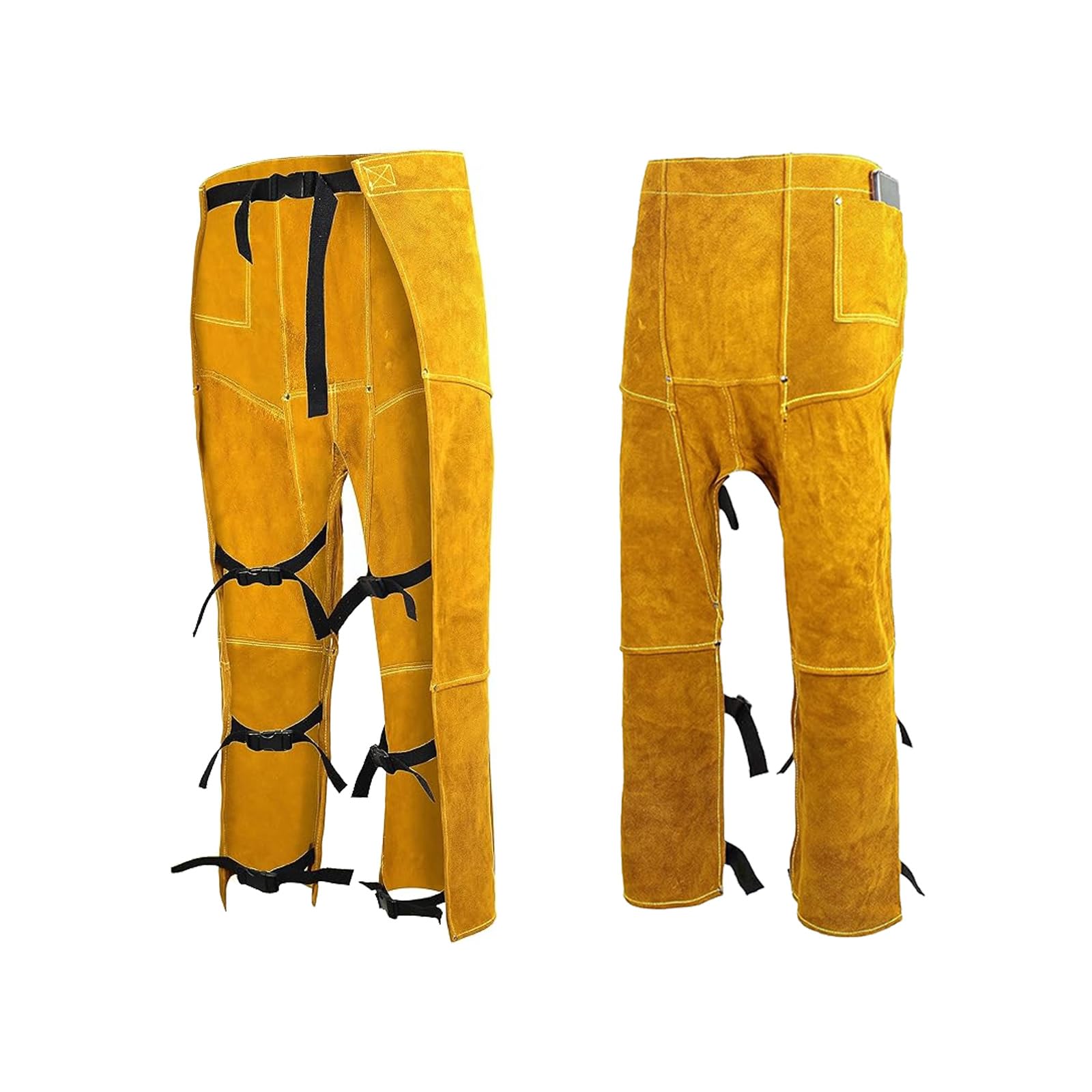 Industrial Leather Welding Chap Flame Resistant Protective Welding Pants for Grinding & Cutting Job Welder Protective Equipment