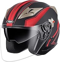Vista 11 de YEMA Open Face Motorcycle Helmets, DOT Approved 3/4 Moped Helmet Dual Visor Quick Release Buckle, Helmets for Adults Motorcycle Men Women Helmets