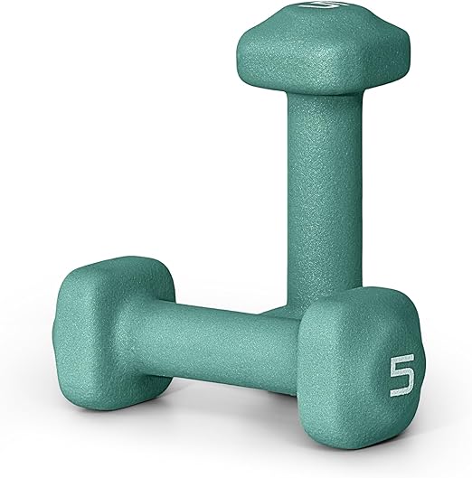Tone Fitness Neoprene Dumbbell Weight Pairs with Anti-Roll Square Head | Multiple Options