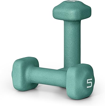 Tone Fitness Neoprene Dumbbell Weight Pairs with Anti-Roll Square Head | Multiple Options