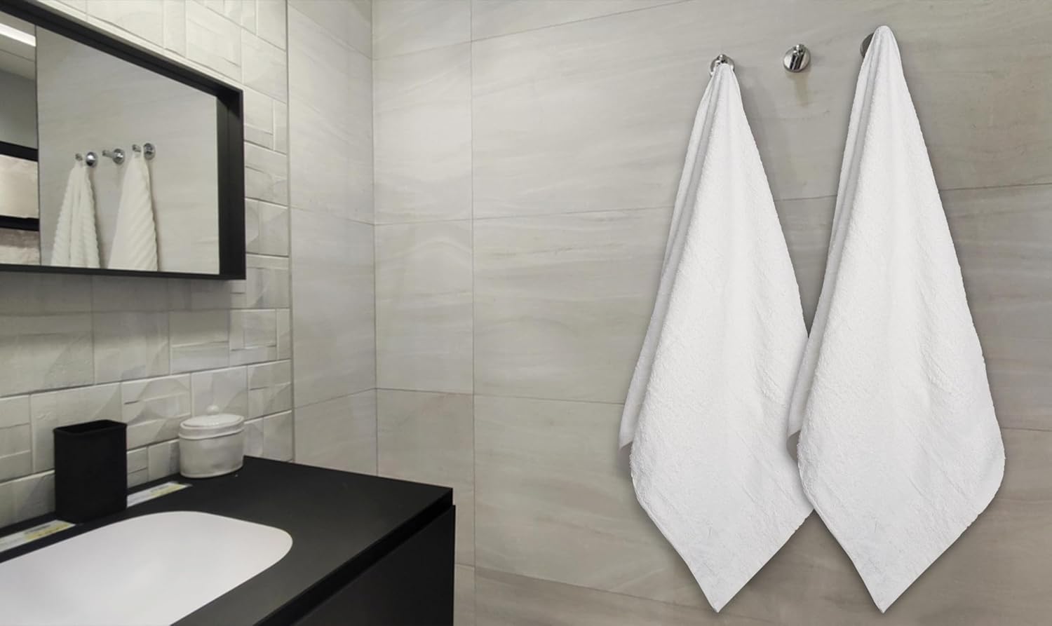 ZUPERIA White Bath Towels Bulk 20 Pack (24 x 48 Inches) - 100% Cotton Economy Light Weight Towels for Commercial Use - Quick Dry, Ultra-Soft, and Absorbent Bulk Towels