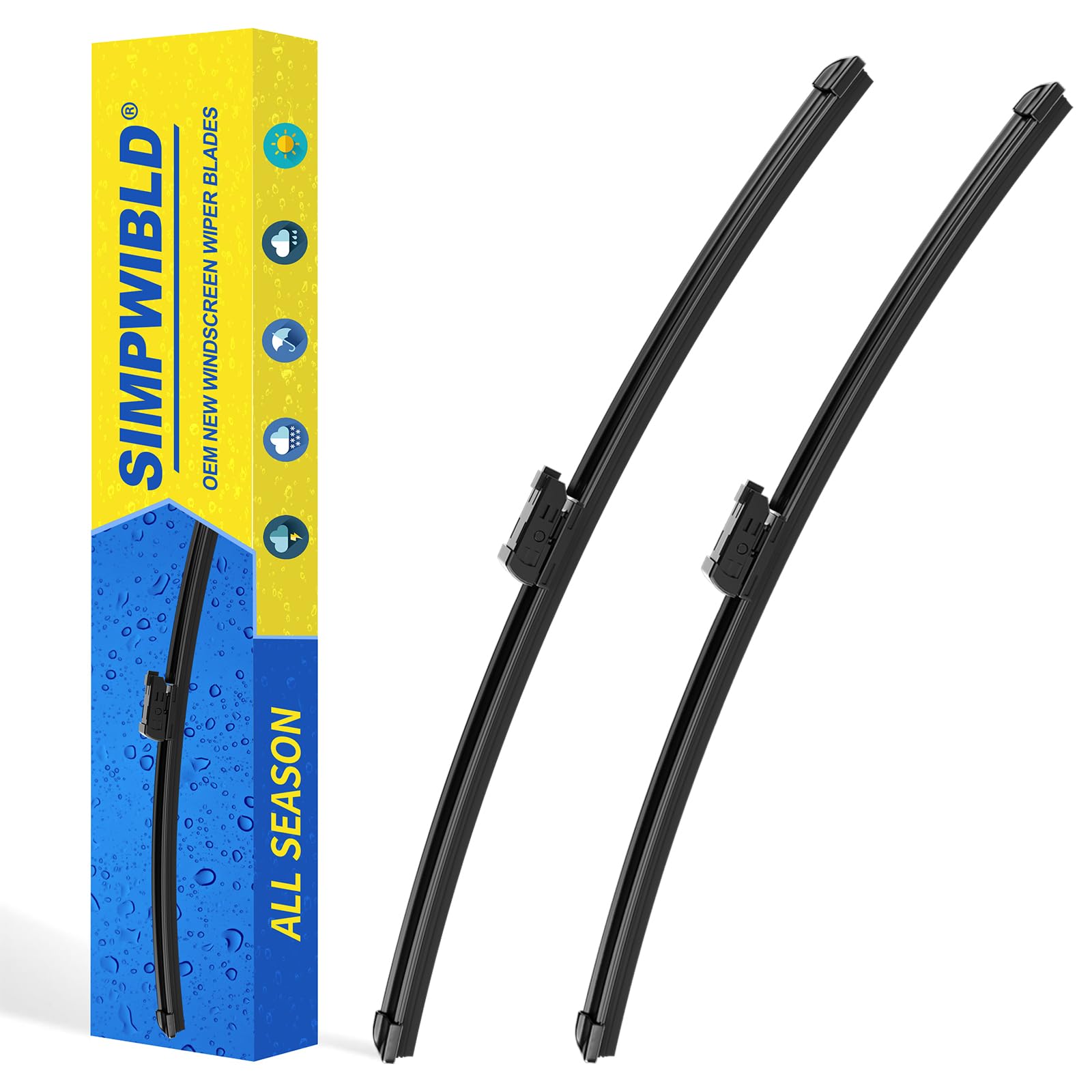 2 Factory Wiper Blades Replacement For 2011-2019 Volkswagen Jetta/2014-2017 Volkswagen Vento Original Equipment Windshield Wiper Blades Set 24"+19" (