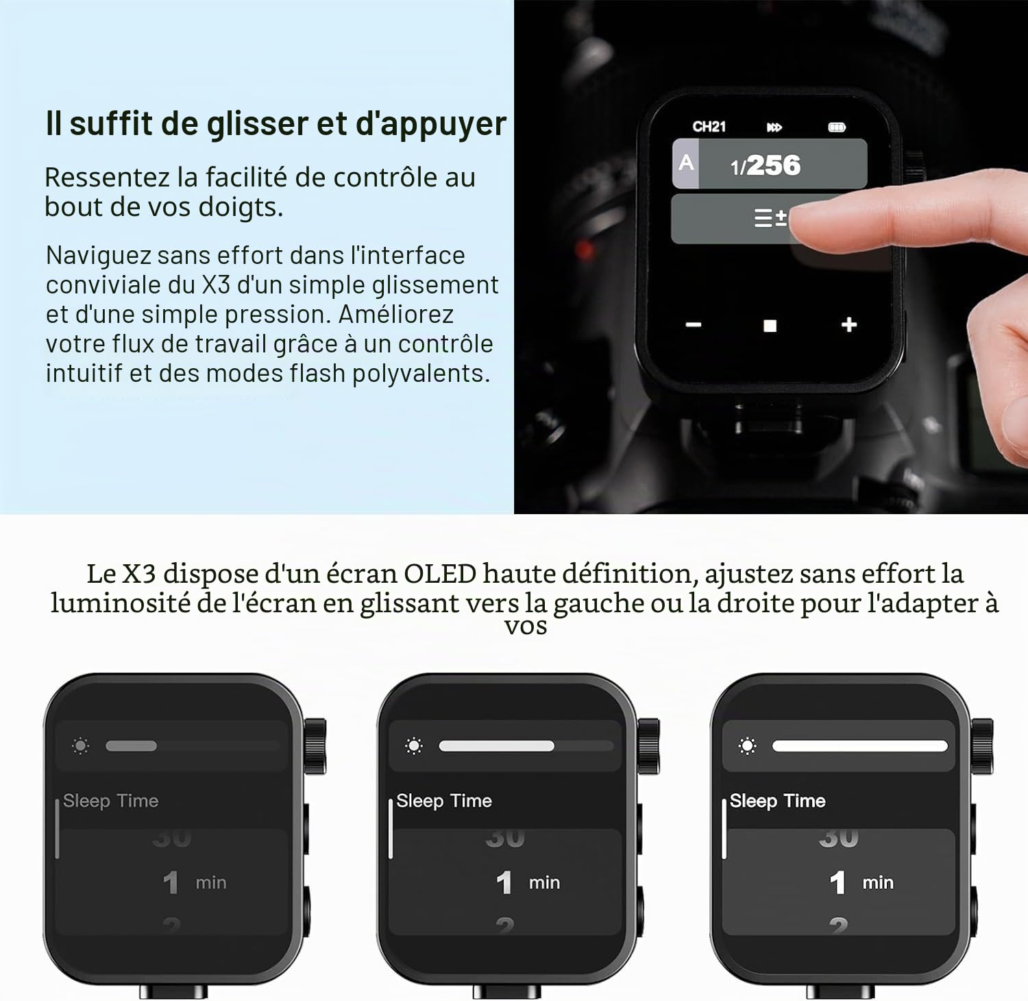 Godox X3C X3 C X3-C TTL Déclencheur de Flash sans Fil Compatible avec Appareil Photo Canon, transmetteur de Flash à écran Tactile OLED (Mise à Niveau X2T-C/Xpro-C/XProII-C)