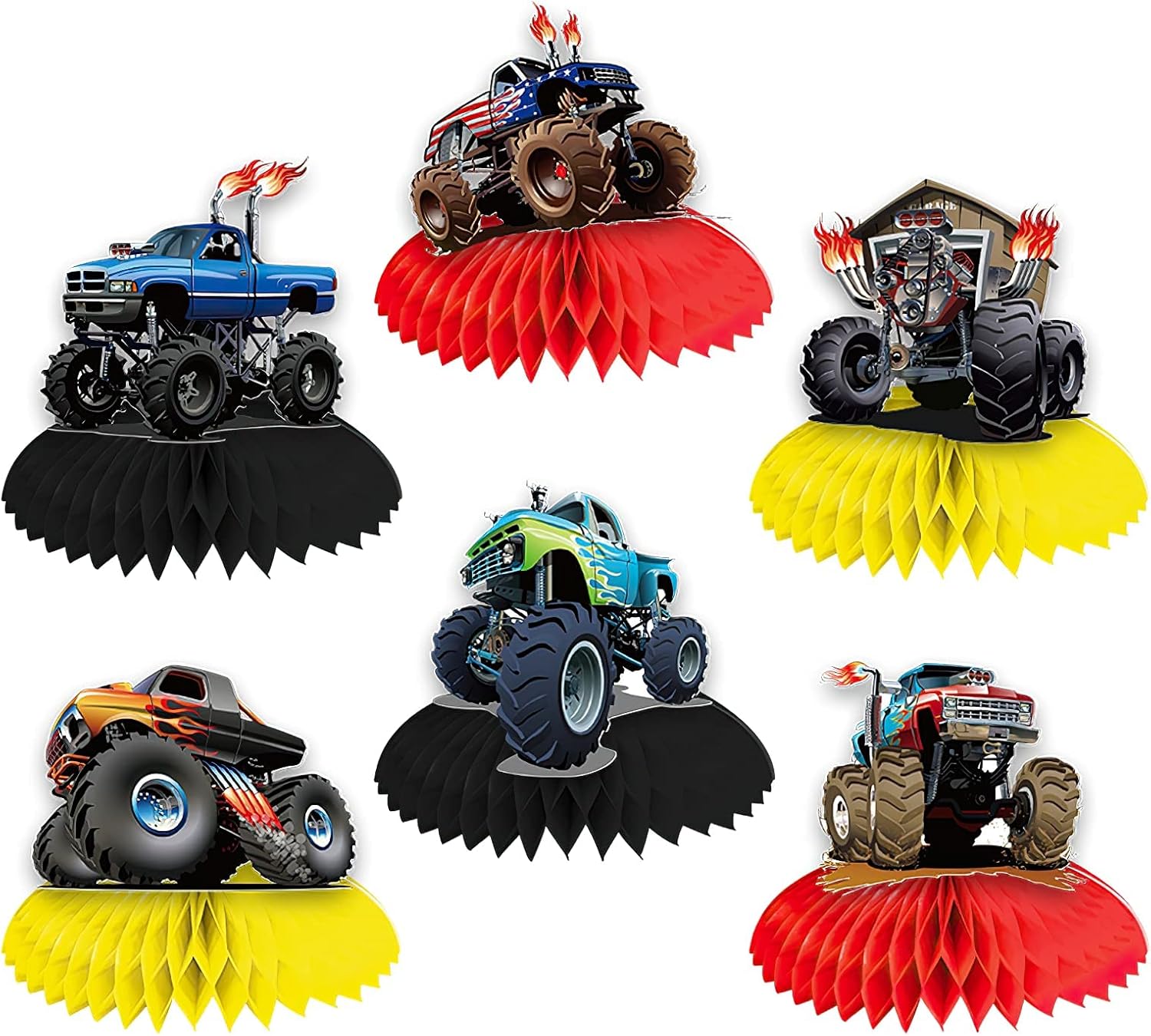 Buy 6 Pcs Monster Truck Table Decorations Centerpieces,3D