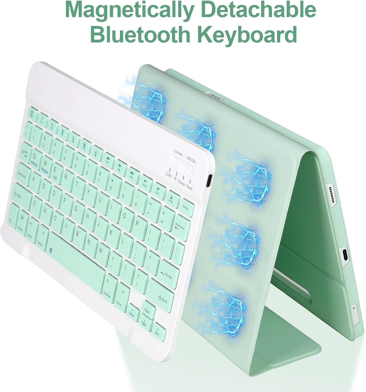 Keyboard Case for Samsung Galaxy Tab S10 Lite/S10 FE / S9 FE / S9 10.9-11 inch 2025/2023,Detachable Wireless Bluetooth Keyboard for Galaxy S10 FE,Auto Wake/Sleep with S Pen Holder, Green