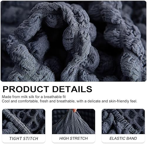 Miniatura 4 de OQHAIR Funda para silla de club de jacquard elástico, 1 pieza, antideslizante, lavable a máquina, funda para silla de club, funda antiarañazos