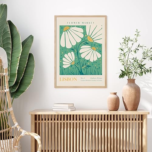 Miniatura 4 de AnyDesign 9 impresiones artísticas de arte de pared de mercado de flores, póster artístico de Matisse, decoración de dibujos florales sin marco,