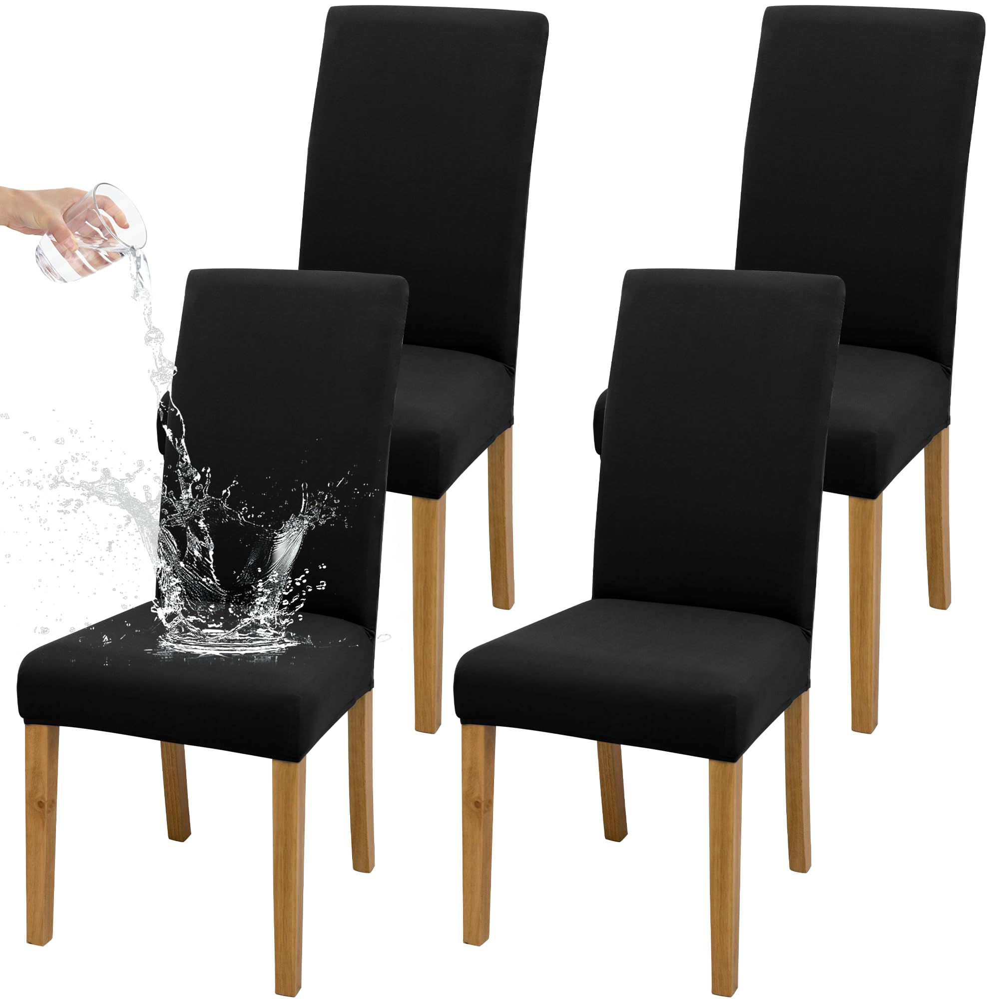 DREAHOTEXTIL Stuhlbezüge (4/6 Stück), weich und geschmeidig, in leuchtenden Farben, für Wohnzimmer, Küche, Büro, Restaurant, Partys – praktische Stuhlbezüge.