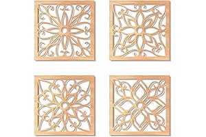 KOYILTD Wood Wall Decor, Rustic Wall Art, Wooden Hollow Carved Design Wall Panels