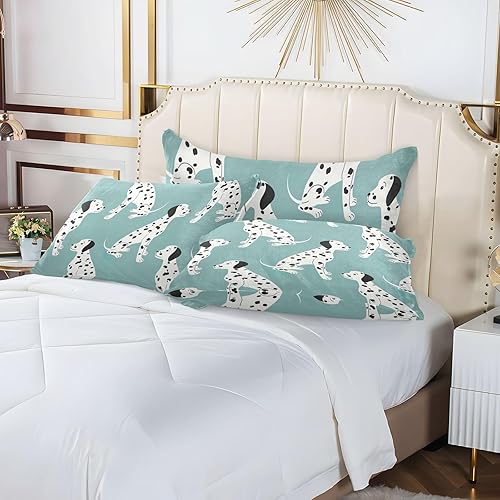 Miniatura 6 de Fundas de almohada de felpa con patrón dálmata, funda de almohada Queen, con cremallera de apertura lateral, fundas de almohada suaves, 4 tamaños