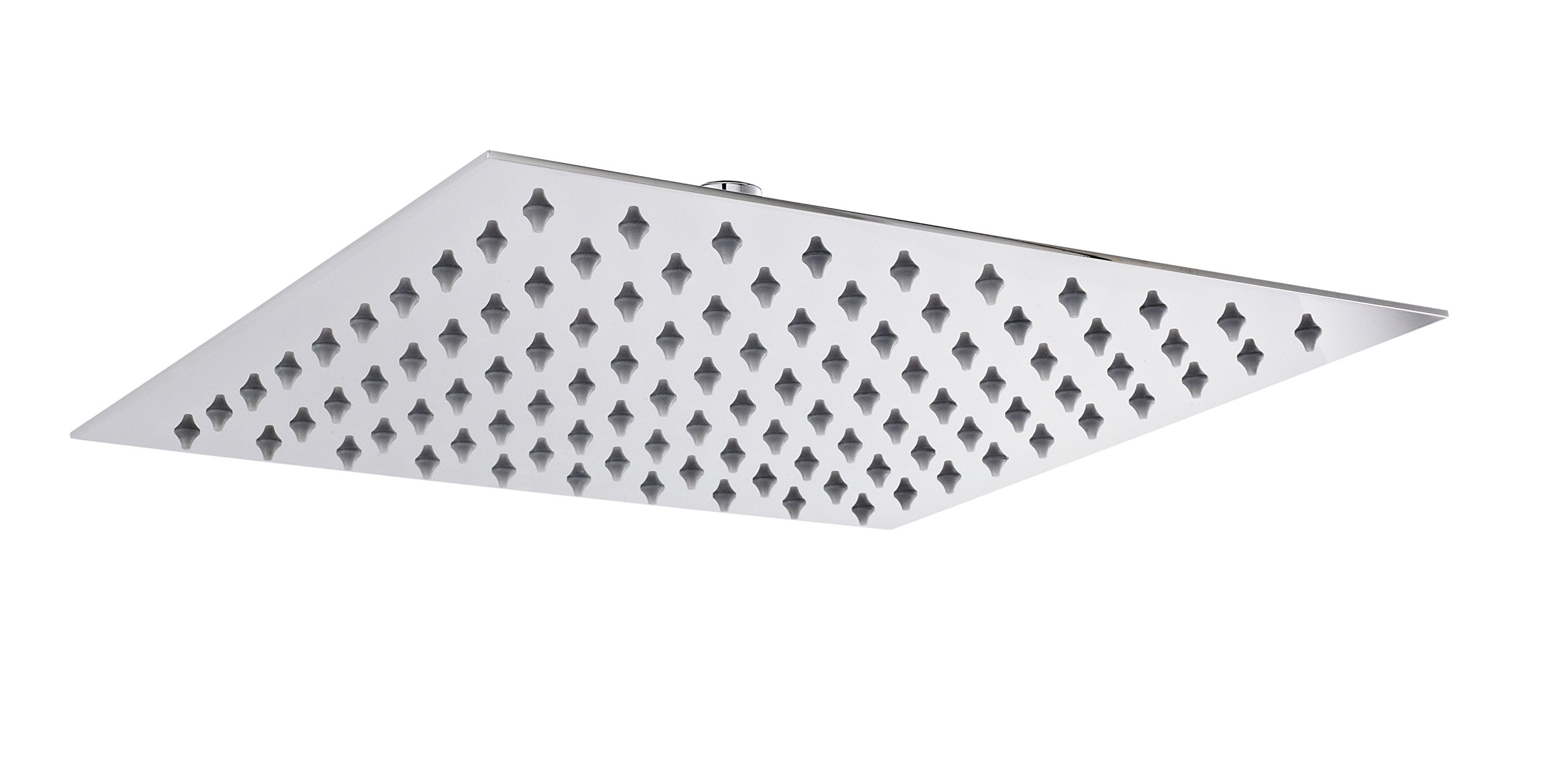 Hudson Reed HEAD58 ǀ Modern Bathroom Slim Stainless Steel Square Fixed Shower Head, 55mm x 300mm, Chrome