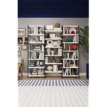 ASRA TREND Beyaz METALK03 3 Mod ll  17 Rafl  Metal Kitapl k 165 cm Geni  End striyel Kitapl k Modern Salon K t phanesi%100 MDFLAM Raf  nitesi